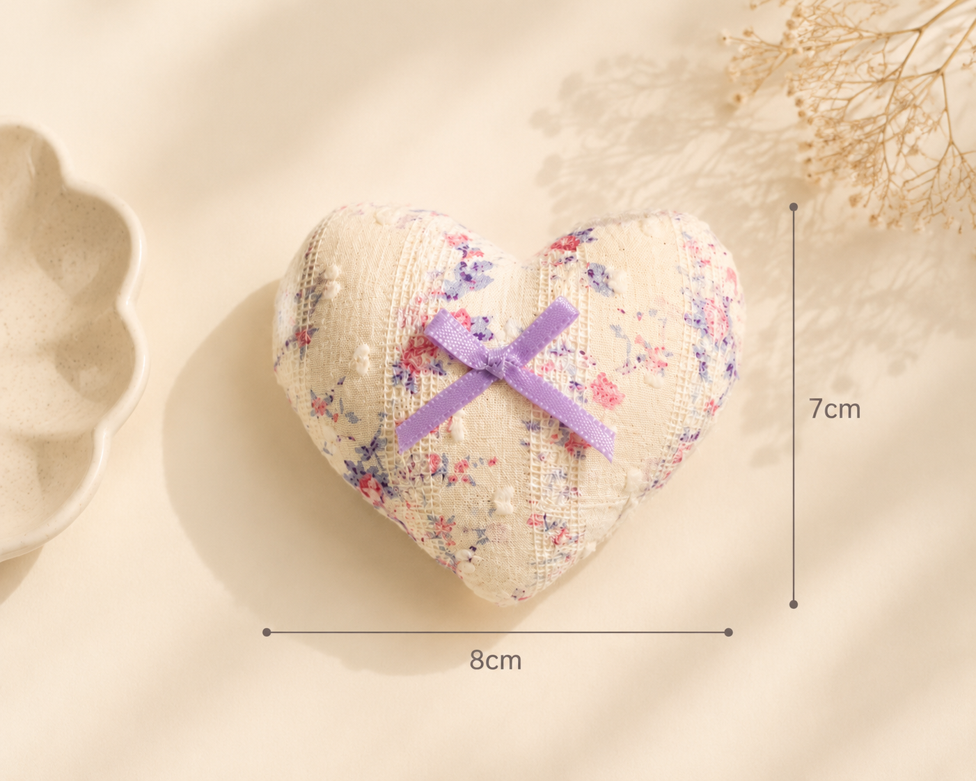 Handmade Lavender Floral Handmade Heart Charm | Free shipping