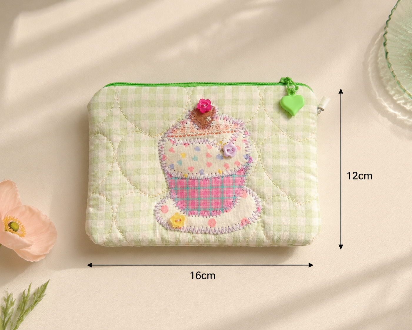 Handmade Sweet Cupcake Patchwork Zipper Pouch |Free shipping