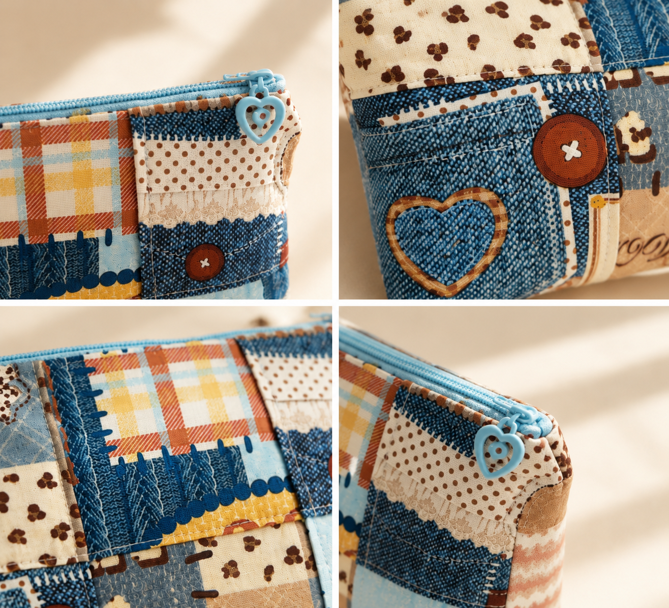 Handmade Vintage Blue Fabric Organizer ｜Free shipping