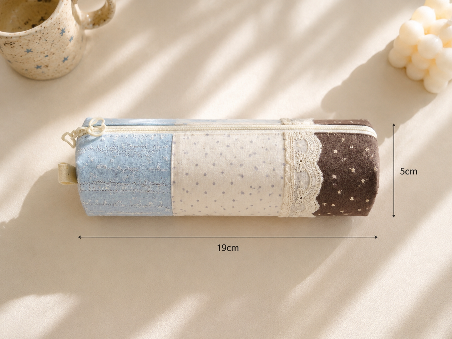 Handmade Blue Star Patchwork Pencil Case ｜Free shipping