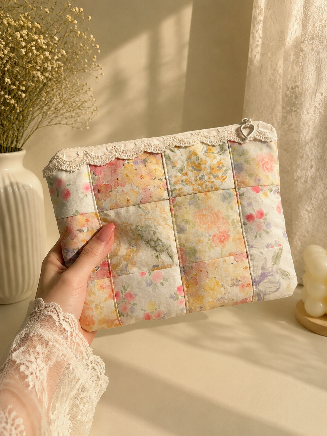 Handmade Vintage Garden Patchwork Pouch ｜Free shipping