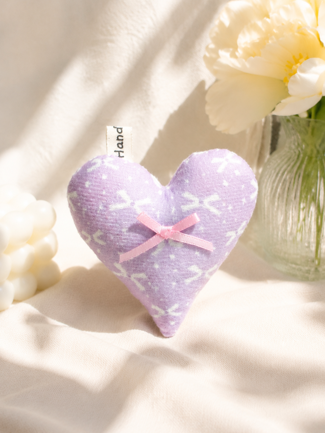 Handmade Lavender Heart Plush Charm｜Free shipping