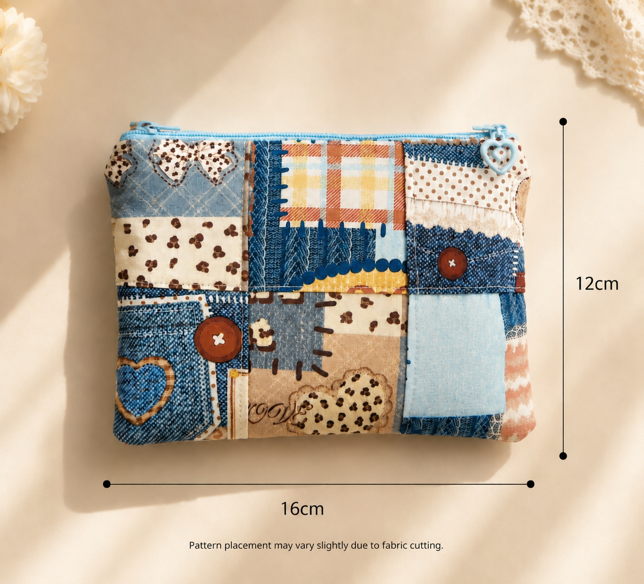 Handmade Vintage Blue Fabric Organizer ｜Free shipping