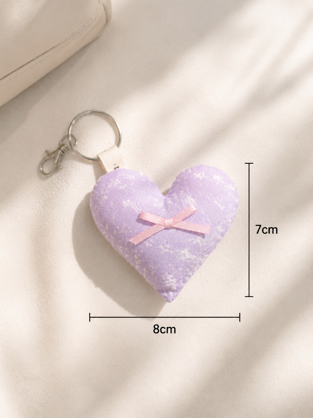 Handmade Lavender Heart Plush Charm｜Free shipping