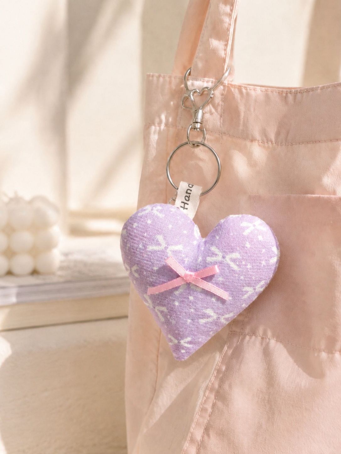 Handmade Lavender Heart Plush Charm｜Free shipping