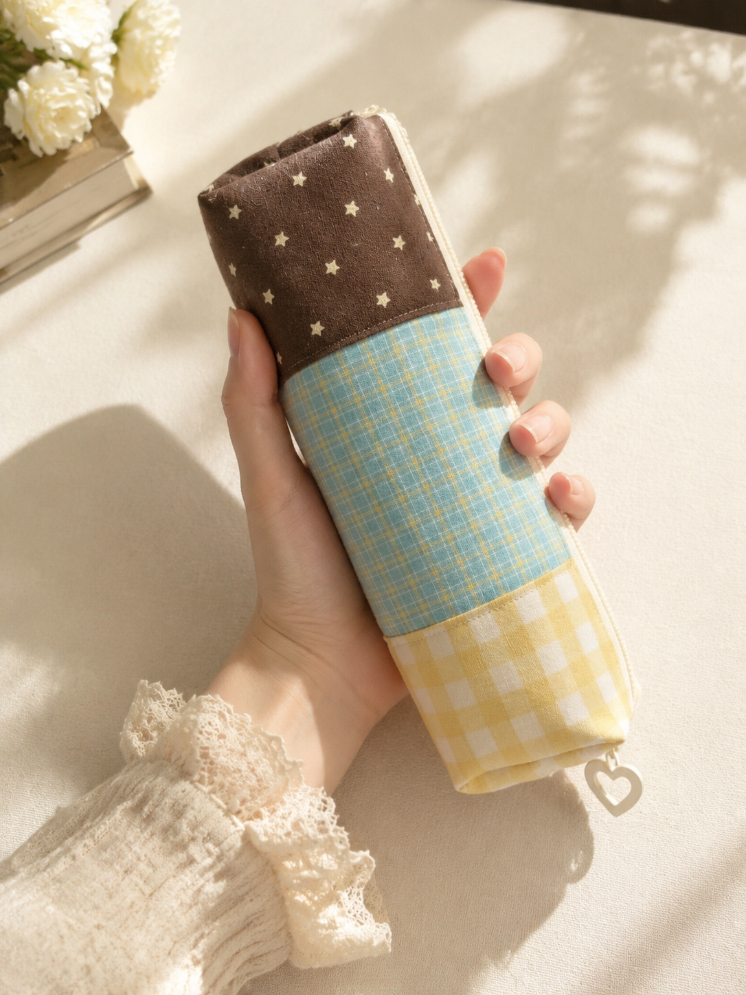 Handmade Sunny Patchwork Pencil Case｜Free shipping