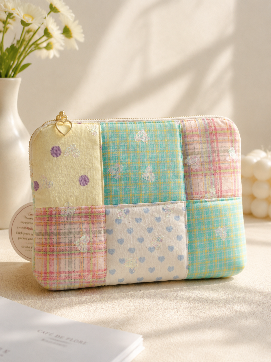 Handmade Pastel Daydream Patchwork Pouch｜Free shipping