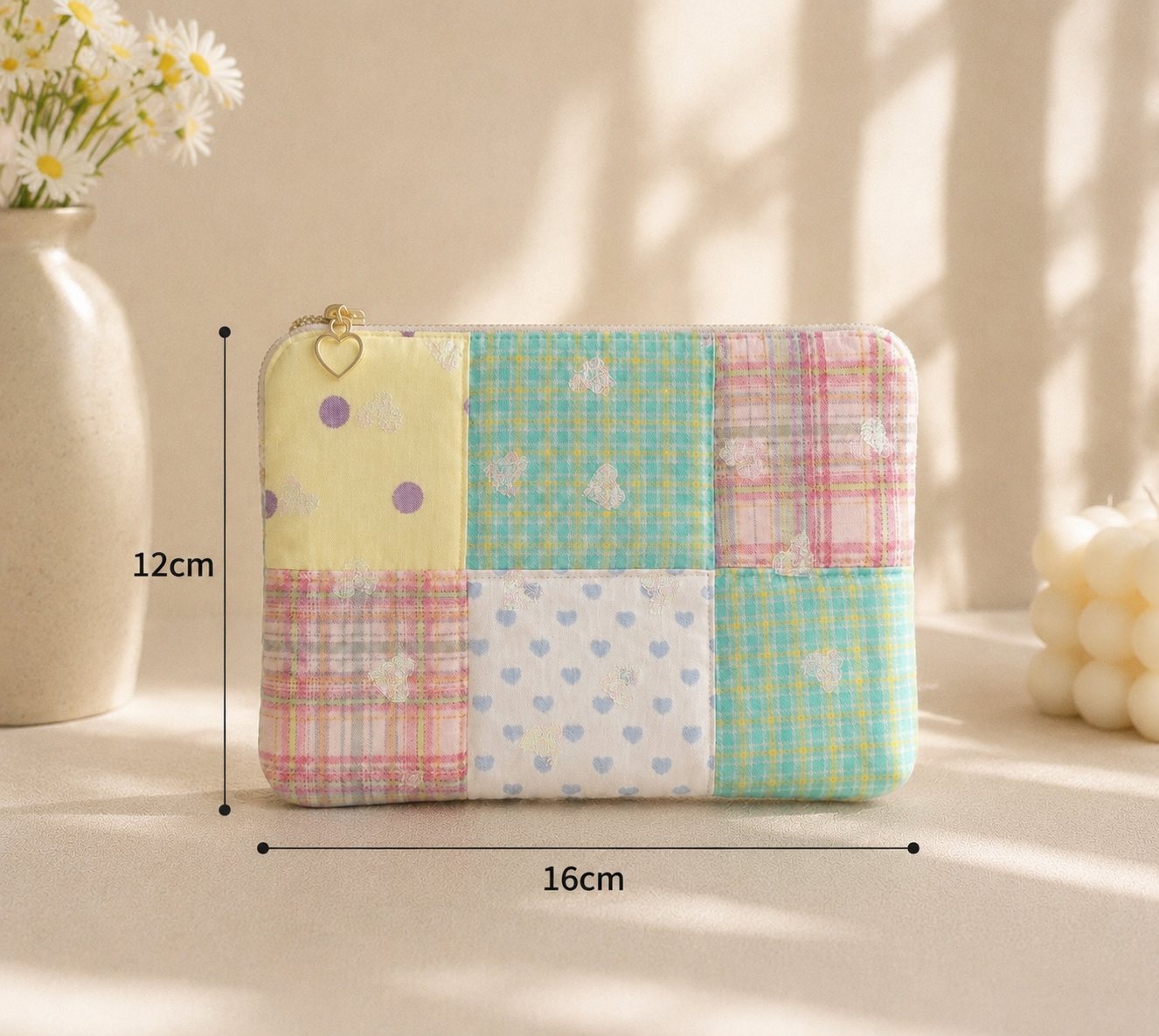 Handmade Pastel Daydream Patchwork Pouch｜Free shipping