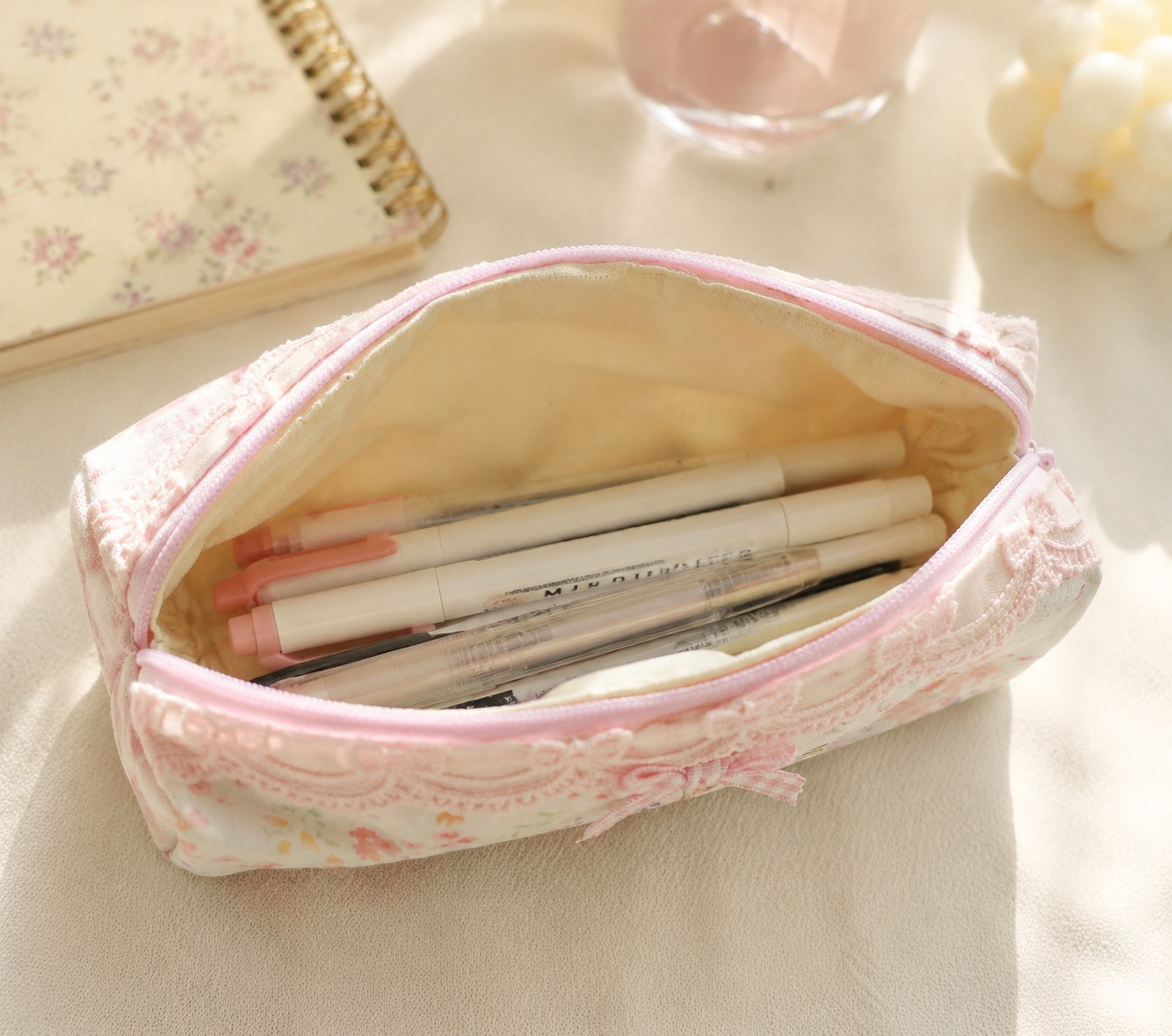Handmade Floral Lace Pencil Case｜Free shipping