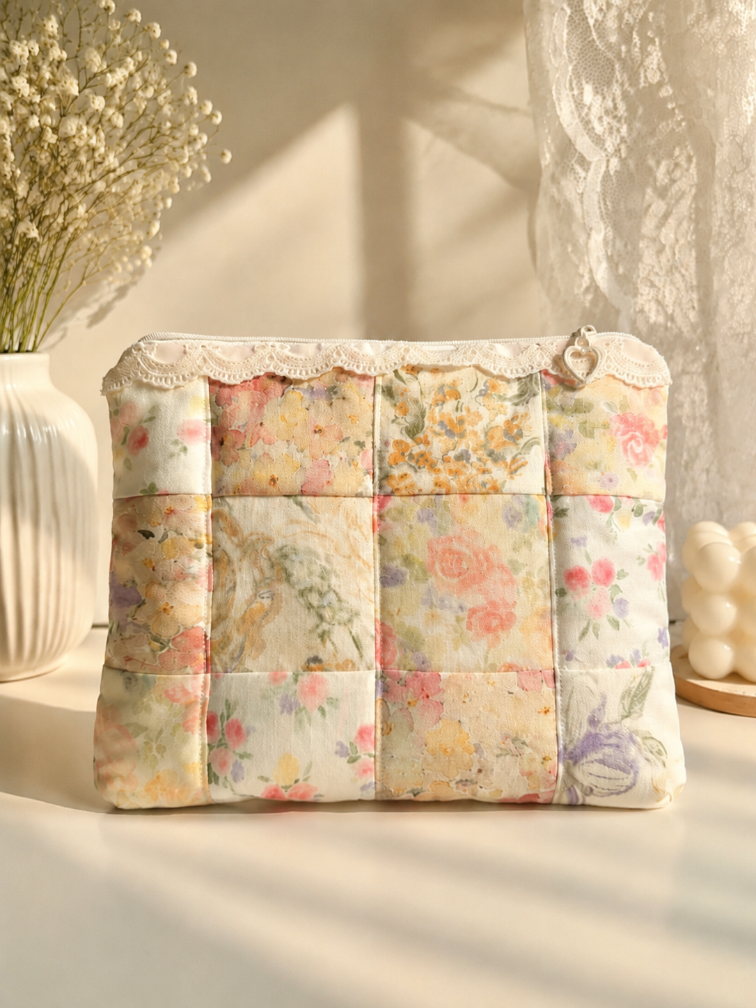 Handmade Vintage Garden Patchwork Pouch ｜Free shipping
