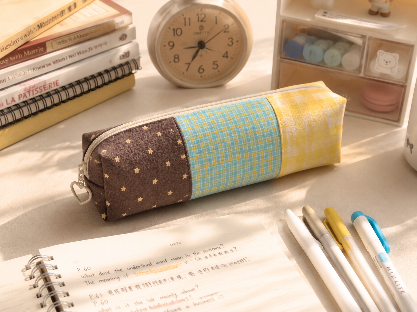 Handmade Sunny Patchwork Pencil Case｜Free shipping