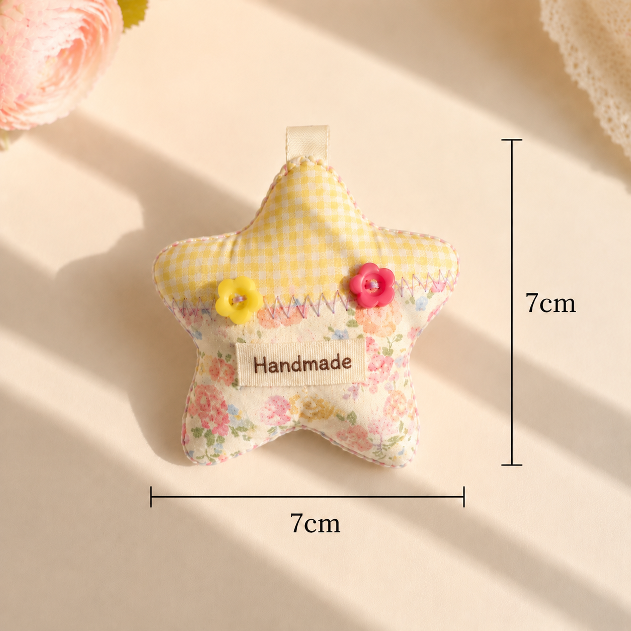 Handmade Pastel Floral Patchwork Star Charm｜Free shipping