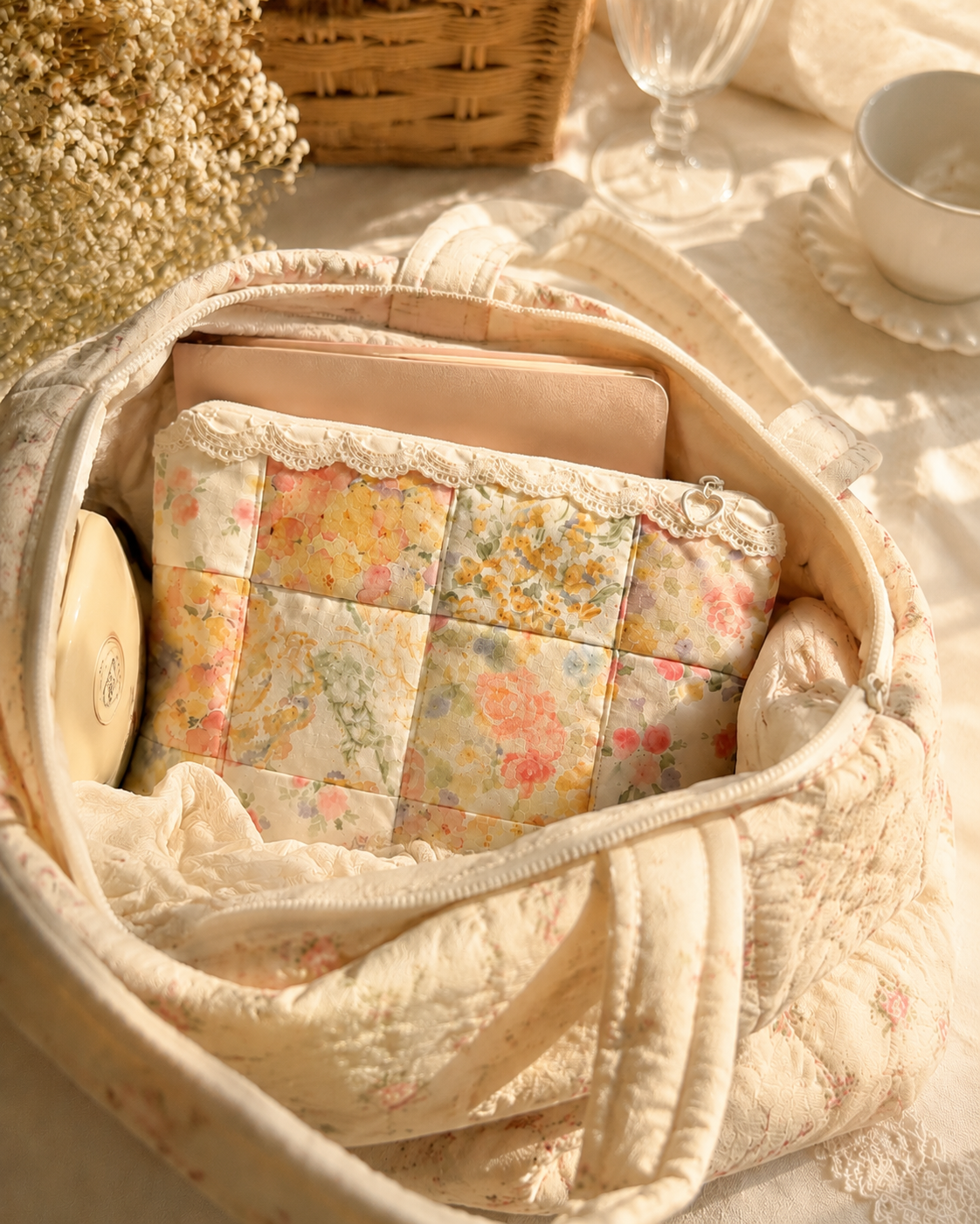 Handmade Vintage Garden Patchwork Pouch ｜Free shipping