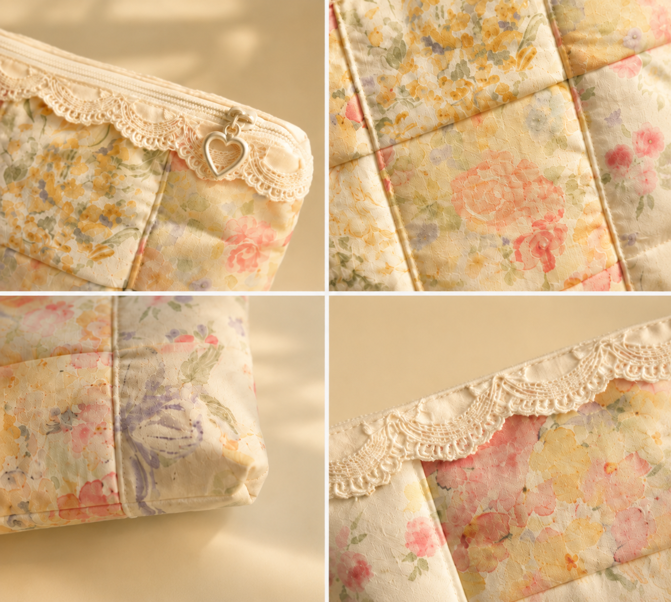 Handmade Vintage Garden Patchwork Pouch ｜Free shipping