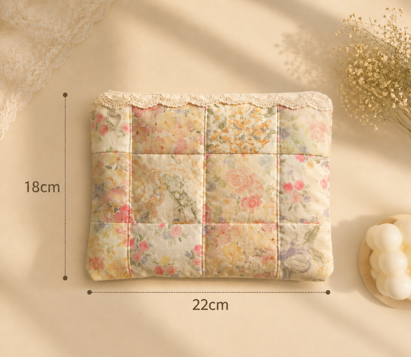 Handmade Vintage Garden Patchwork Pouch ｜Free shipping