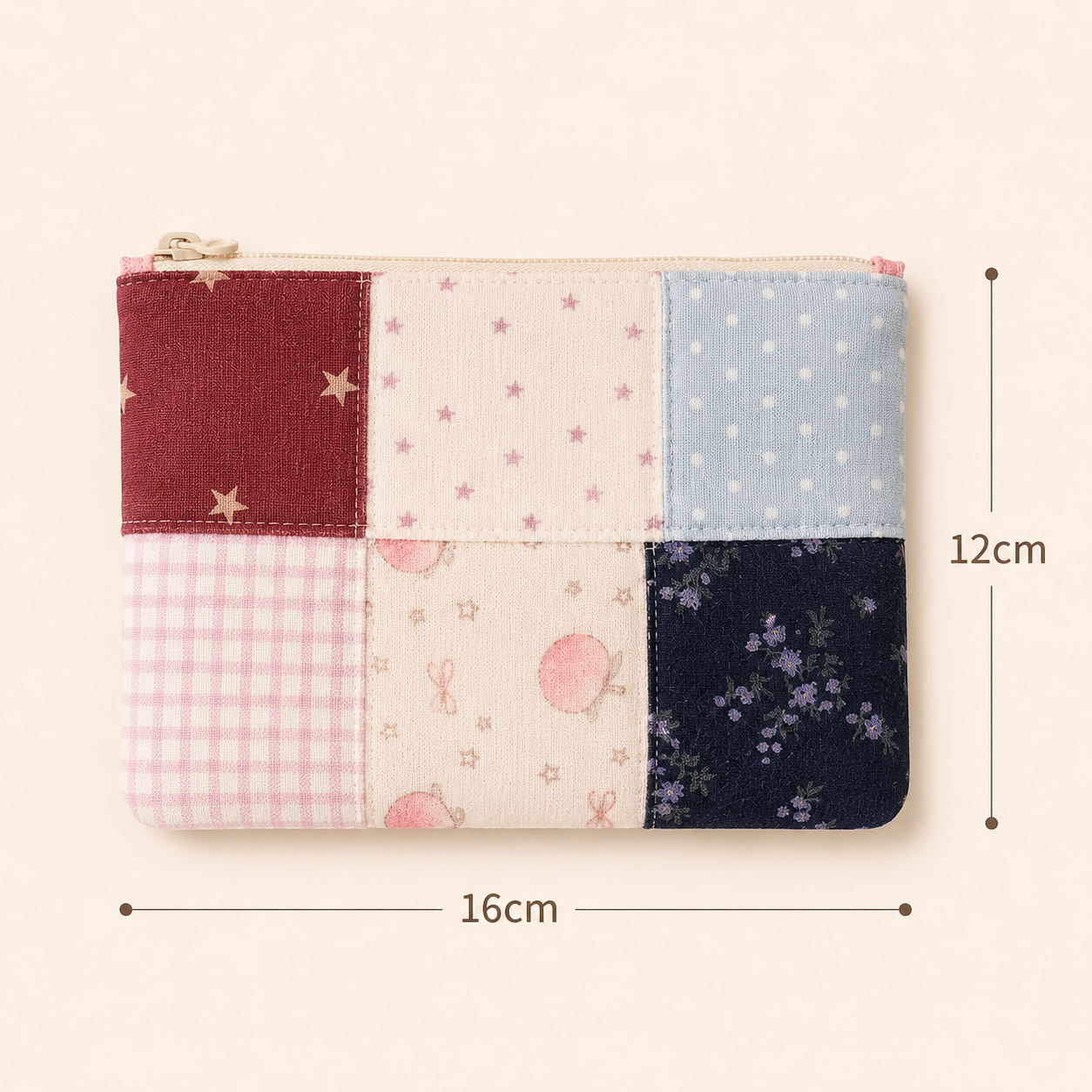 Handmade Vintage Patchwork Zipper Pouch | Everyday Essentials Bag