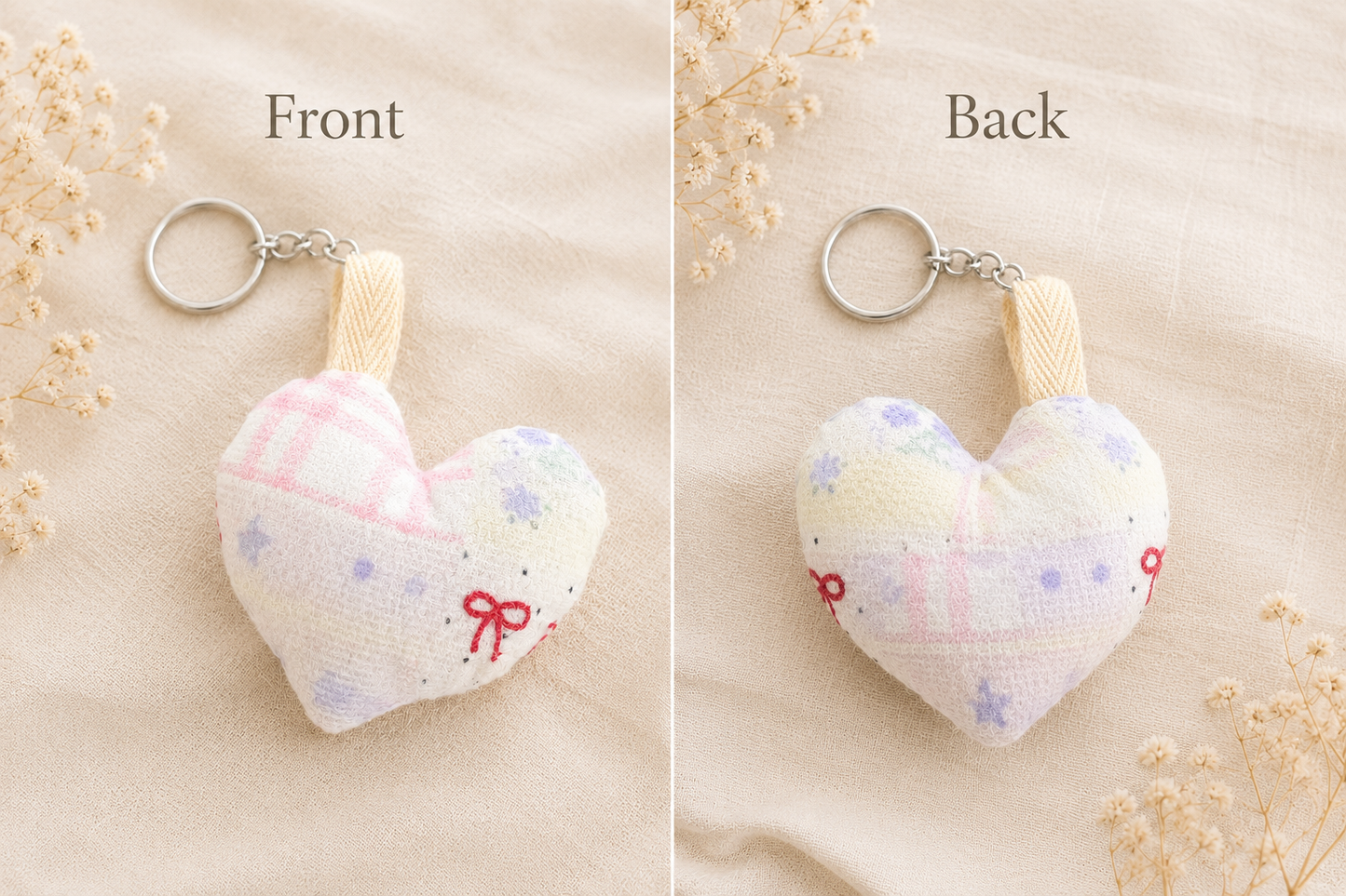 Handmade Lavender Star Heart Bag Charm｜Free shipping