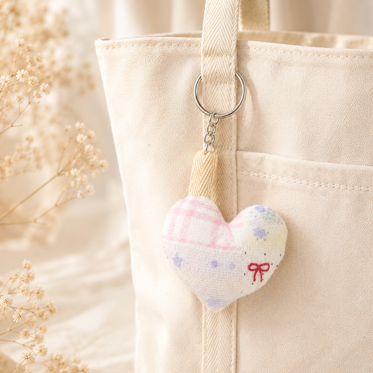 Handmade Lavender Star Heart Bag Charm｜Free shipping