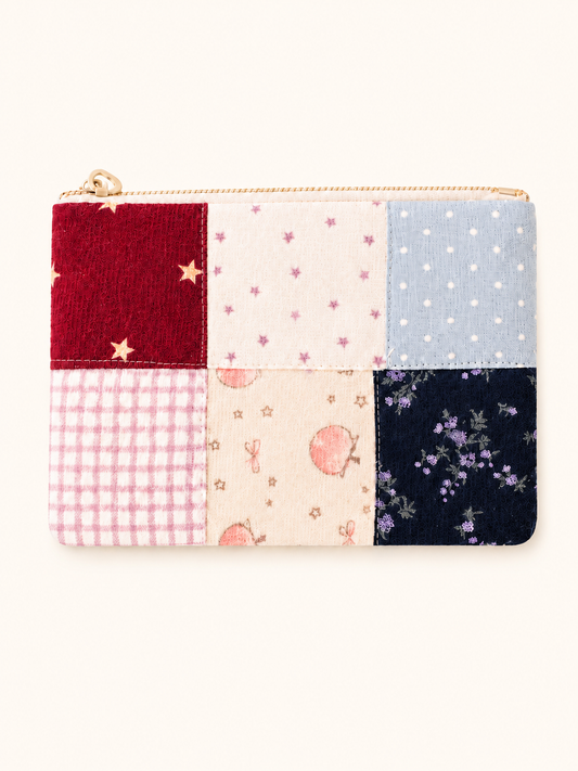 Handmade Vintage Patchwork Zipper Pouch | Everyday Essentials Bag