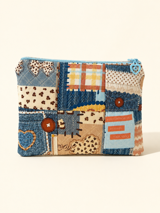 Handmade Vintage Blue Fabric Organizer ｜Free shipping
