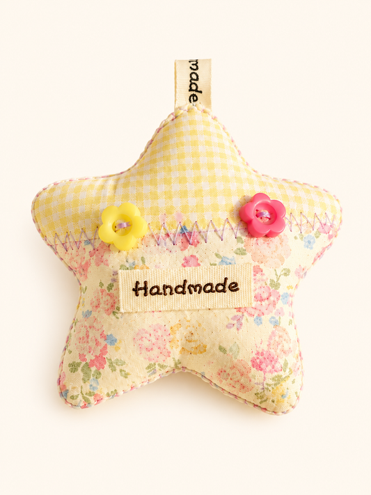 Handmade Pastel Floral Patchwork Star Charm｜Free shipping