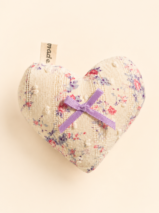 Handmade Lavender Floral Handmade Heart Charm | Free shipping