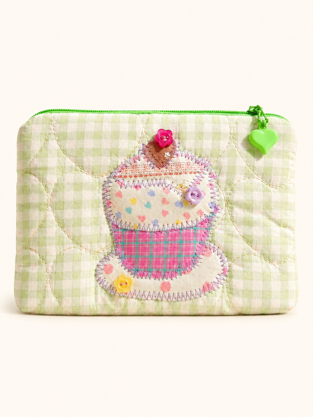 Handmade Sweet Cupcake Patchwork Zipper Pouch ｜Free shipping