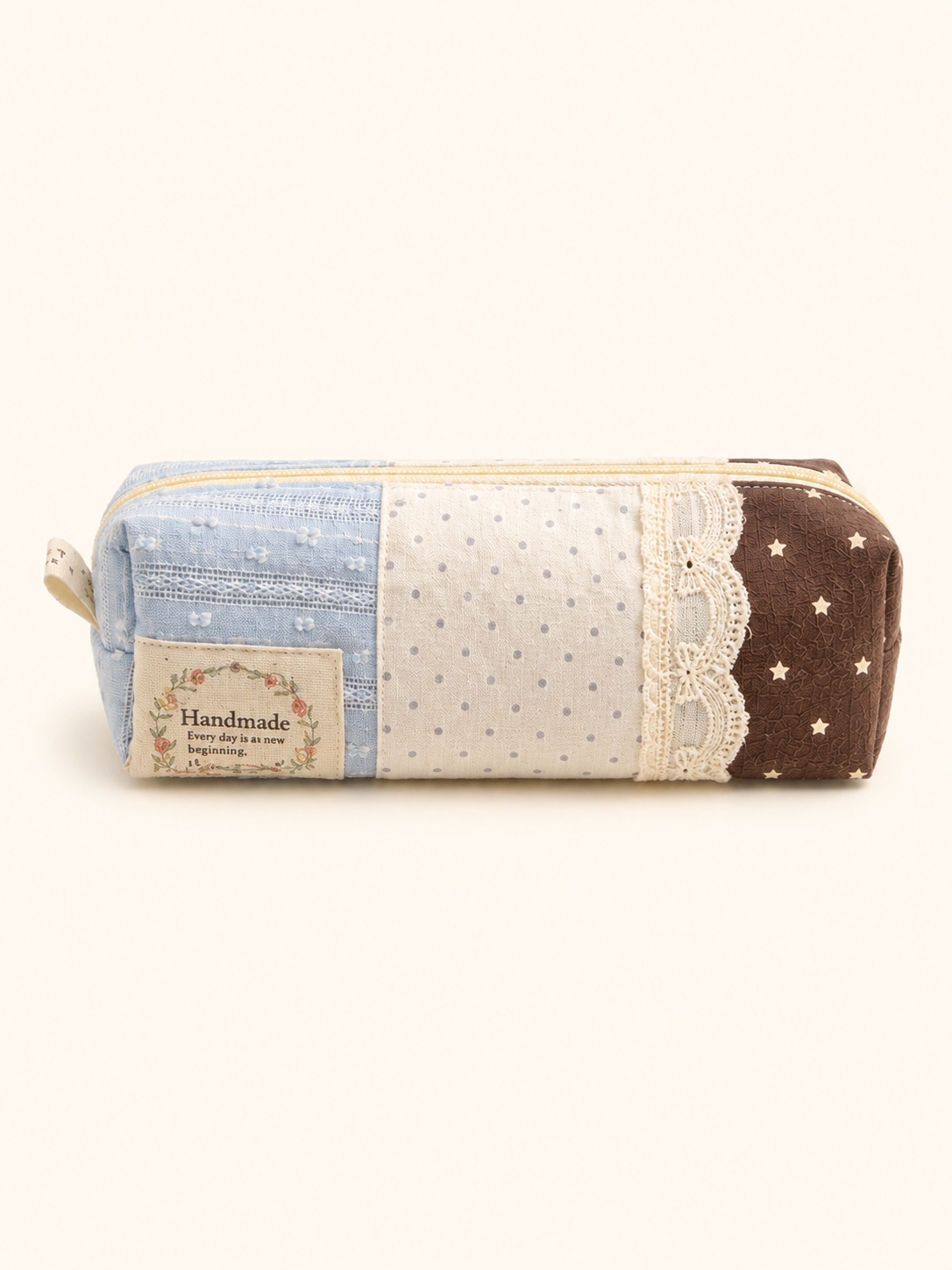 Handmade Blue Star Patchwork Pencil Case ｜Free shipping