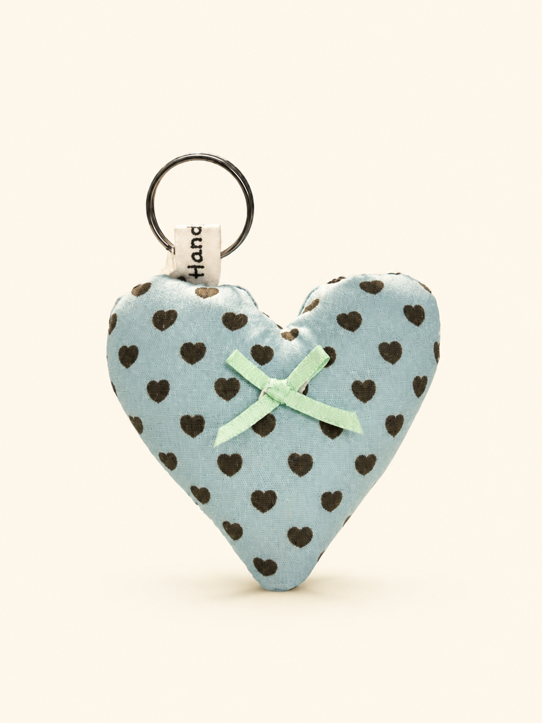 Handmade Blue Heart Fabric Keychain｜Free shipping
